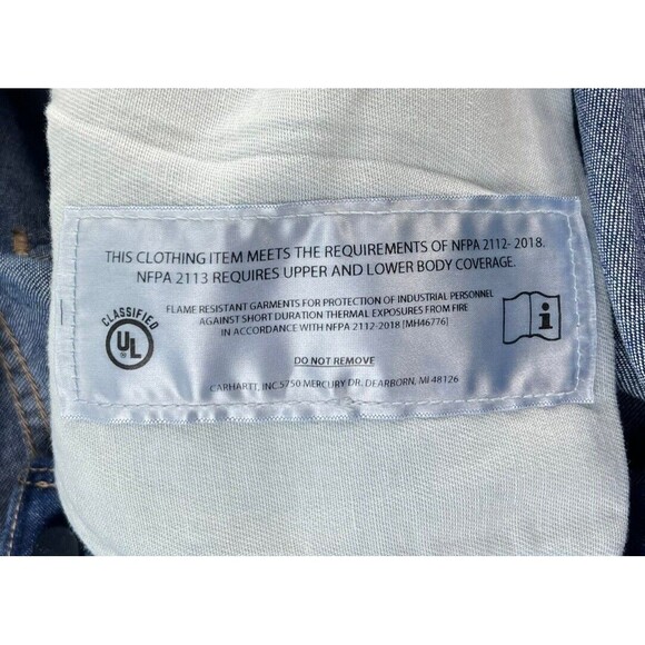 Carhartt Mens Flame Resistant Signature Denim Jean Relaxed Fit 44 X 33 Cat 2 NWT - Picture 11 of 11